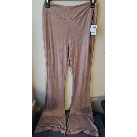 Charlotte Russe Denim - Charlotte Russe Pink Mauve Soft Stretch Flare Pants Wide Leg Lounge Womens M NWT